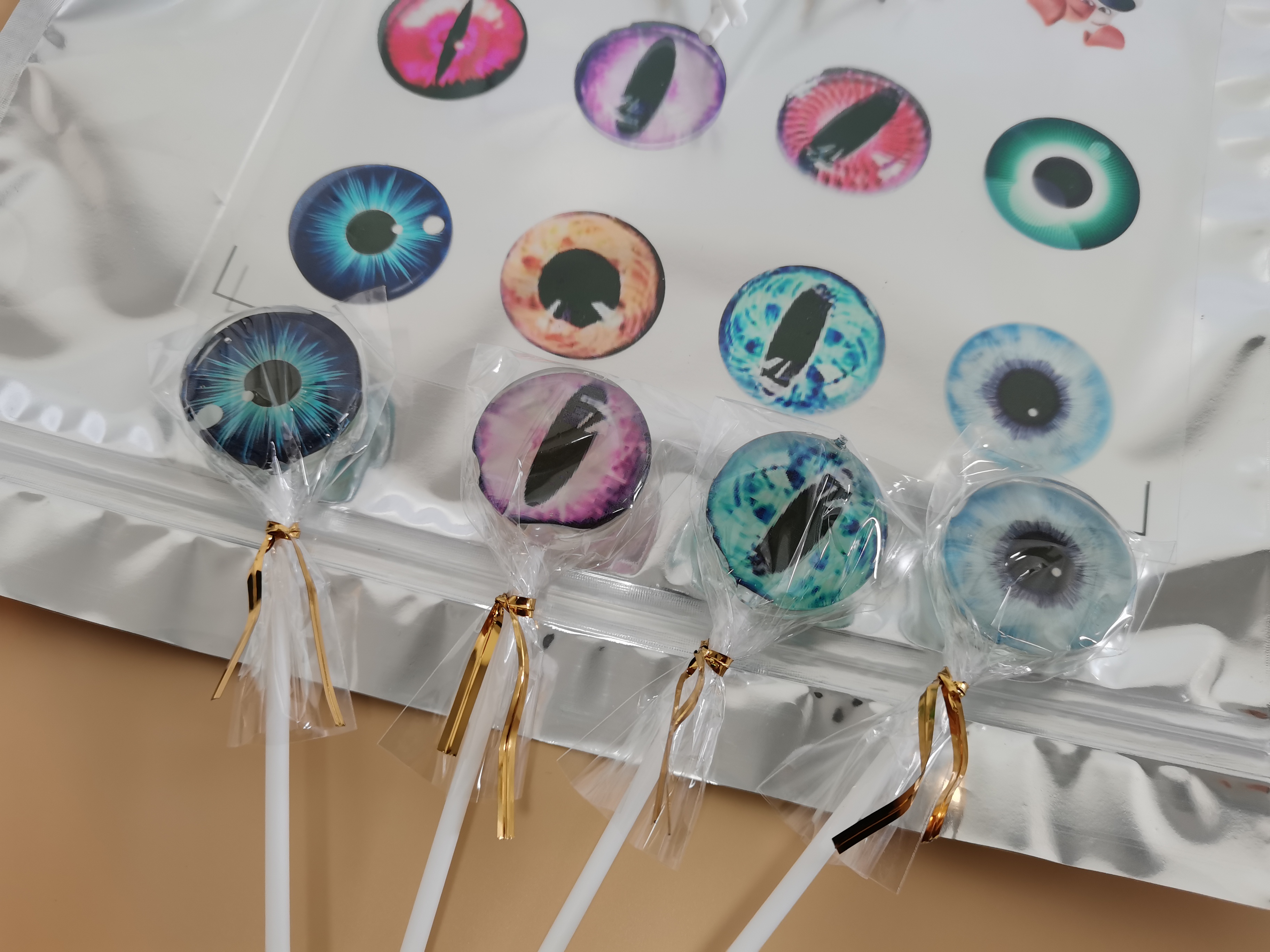 海吉亚生物高端糖果膜片制作眼睛水晶棒棒糖